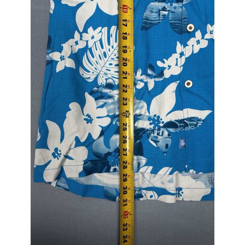 Tommy Bahama Shirt Mens XXL Blue New Silk Tropical Floral Monstera Button Front - Picture 8 of 8